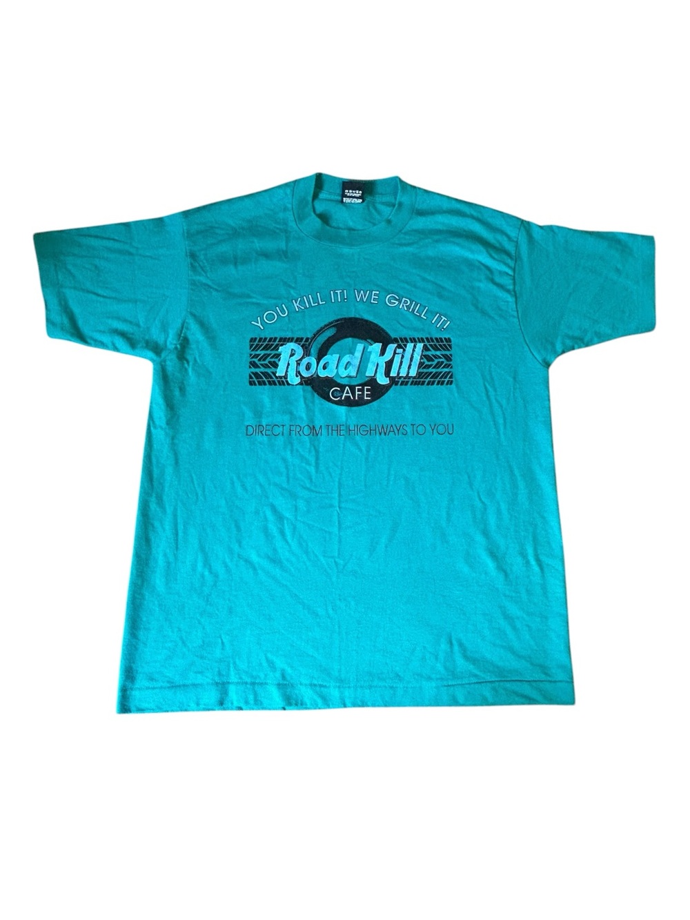 Vintage Road Kill Cafe Graphic Tee XL Single Stitch USA Dark Humor